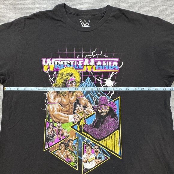 WWE WrestleMania 6 Graphic T-Shirt Black Ultimate Warrior Macho Man Mens Size XL - Picture 7 of 10